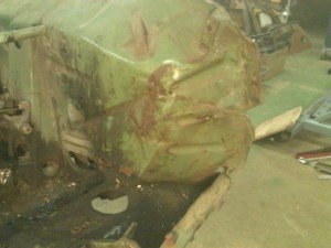 Crumpled Driver Side (Left) Front Wheel Housing