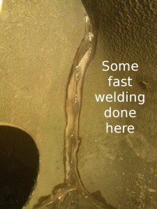 Tack Welds at Rear of Wheel Housing