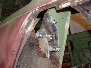 Fitting Rear Partition Patch with Butt Weld Clamps